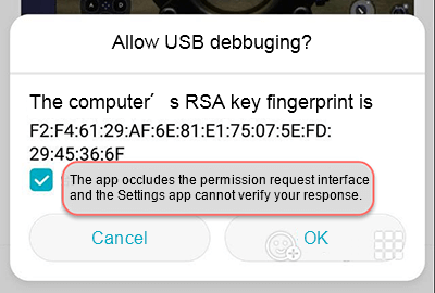 There is an application occlusion permission request interface
