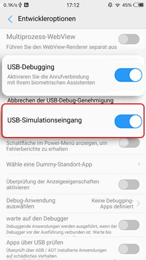 Entwickleroptionen und analoge USB-Klicks können nicht geöffnet werden