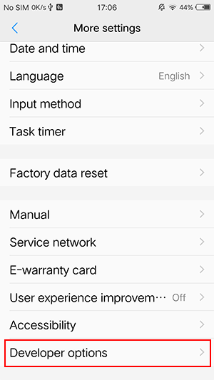 Unable to open Developer Options and USB Analog Clicks