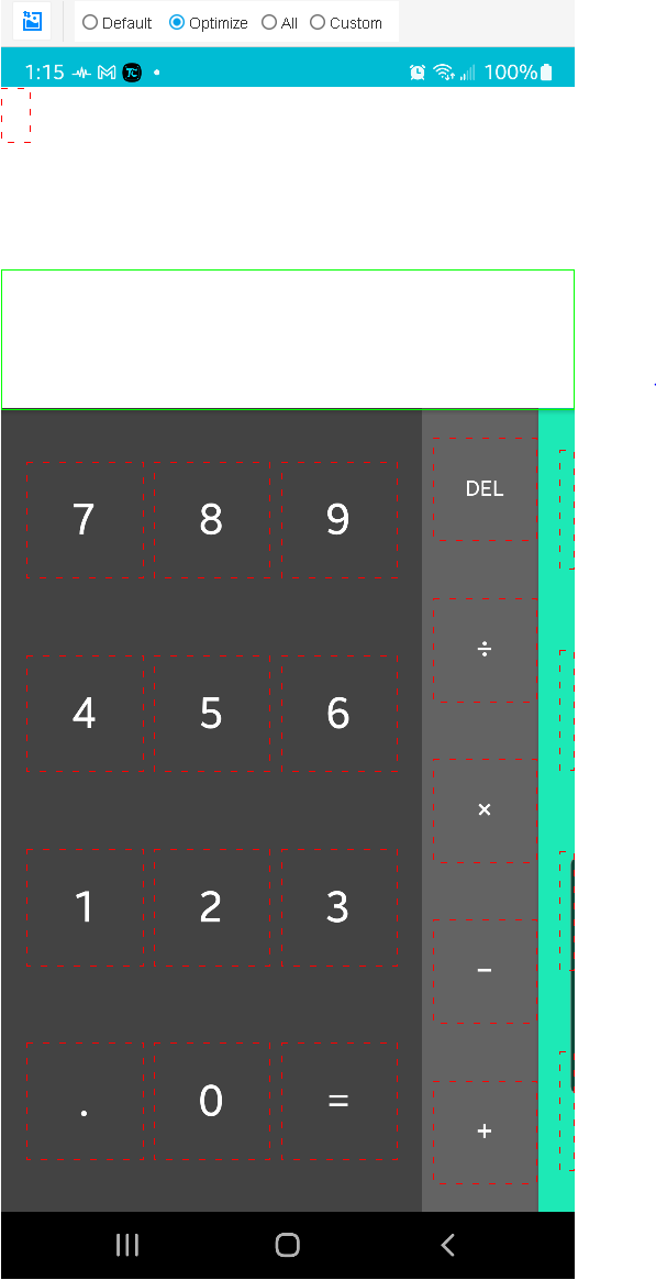 UI Explorer 中的计算器按键。