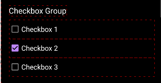 Checkbox 2 已勾选。