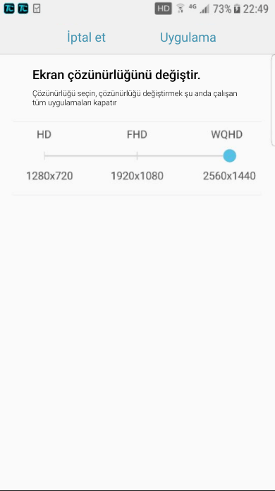 Samsung telefon ekranı tam görüntülenmiyor mu?