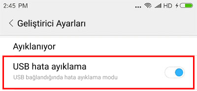 Telefon ‘USB hata ayıklamayı’ nasıl hızlı bir şekilde açabilirsiniz?