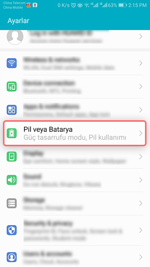 Android 8.0+ telefon bağlantısını önleme