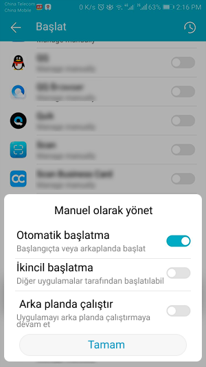 Android 8.0+ telefon bağlantısını önleme